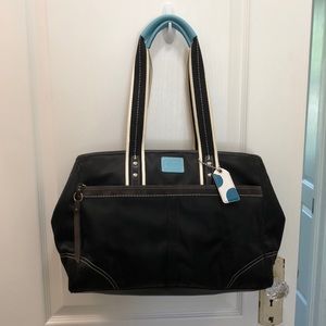 Coach black microfiber purse